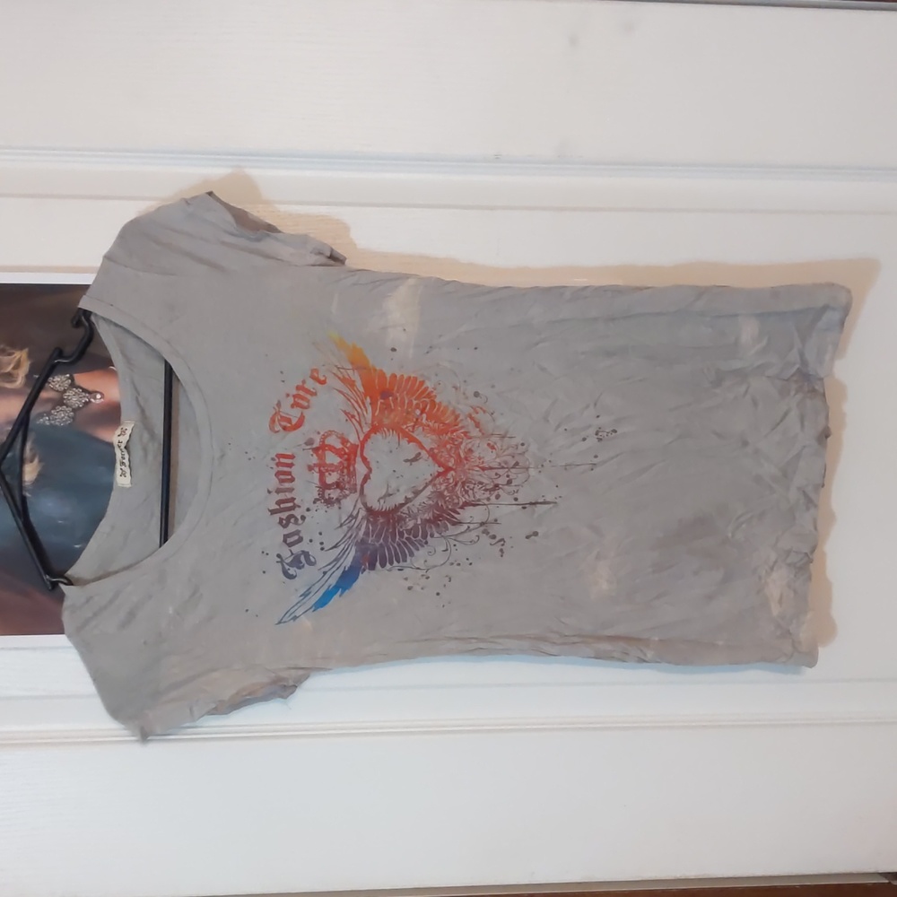 Forever Fashion Core Tattoo Graffiti Print Short Sleeve T-Shirt Y2K Vintage Med